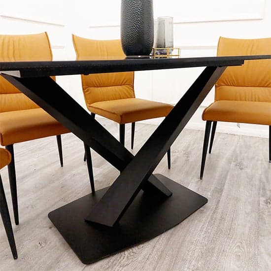 Athens Black Sintered Stone Dining Table With Black Base_3