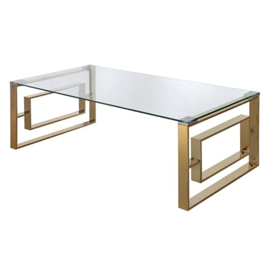 Athens Clear Glass Coffee Table With Gold Metal Base_2