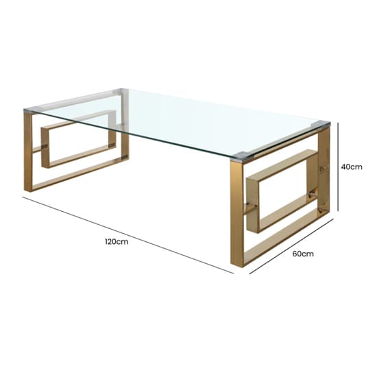 Athens Clear Glass Coffee Table With Gold Metal Base Furniture in Fashion