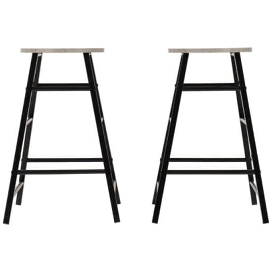 Alsip Concrete Effect Wooden Bar Stools In Pair_3