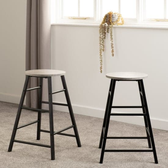 Alsip Concrete Effect Wooden Bar Stools In Pair_1