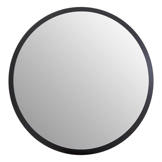 Athens Large Round Wall Bedroom Mirror In Black Frame_2