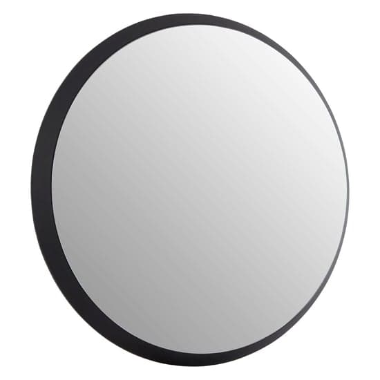 Athens Large Round Wall Bedroom Mirror In Black Frame_1