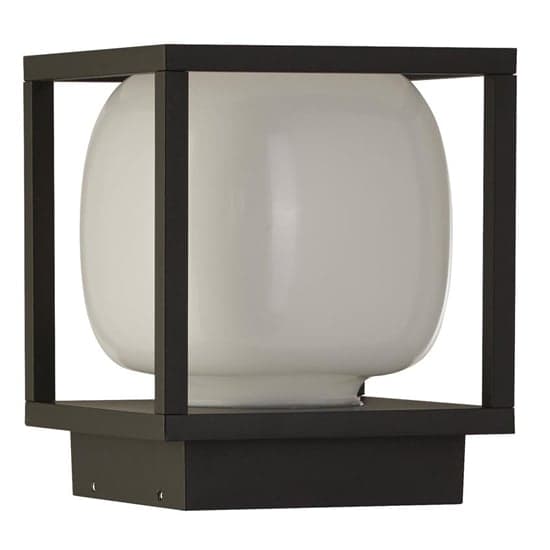 Athens LED Outdoor Light With Opal Shade In Black_2