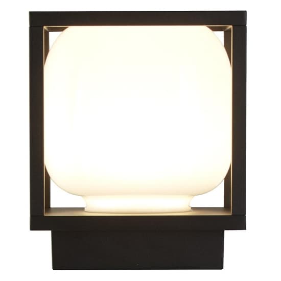 Athens LED Outdoor Light With Opal Shade In Black_1