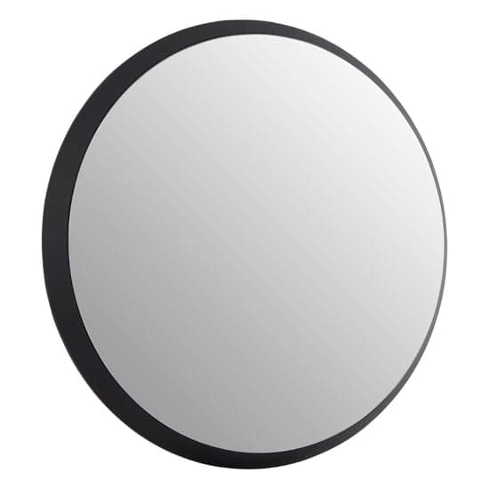 Athens Small Round Wall Bedroom Mirror In Black Frame_1