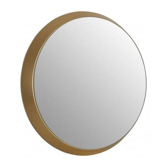Athens Small Round Wall Bedroom Mirror In Gold Frame_2
