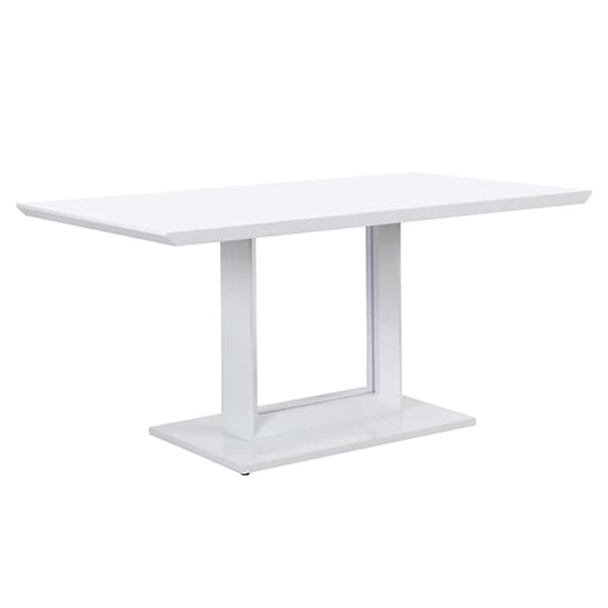 Atlantis Large High Gloss Dining Table In White With LED Lights_3