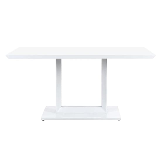 Atlantis Large High Gloss Dining Table In White With LED Lights_5