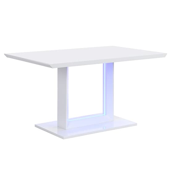 Atlantis Small High Gloss Dining Table In White With LED Lights_2