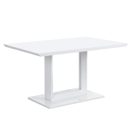 Atlantis Small High Gloss Dining Table In White With LED Lights_3