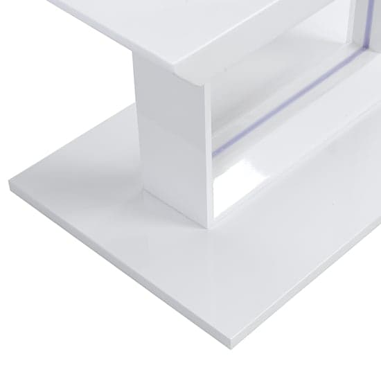 Atlantis Small High Gloss Dining Table In White With LED Lights_5