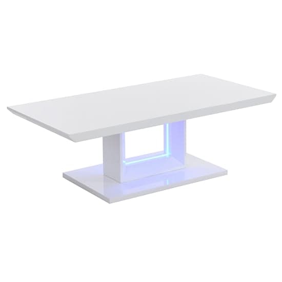 Atlantis High Gloss Coffee Table In White With LED Lighting_5