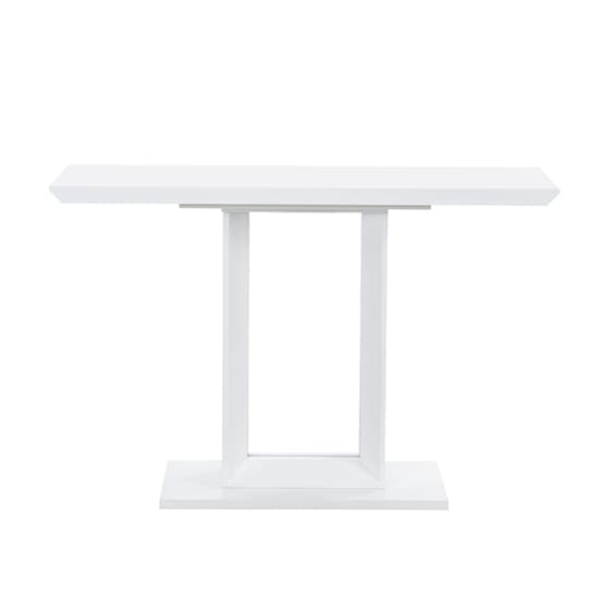 Atlantis High Gloss Console Table In White With LED Lighting