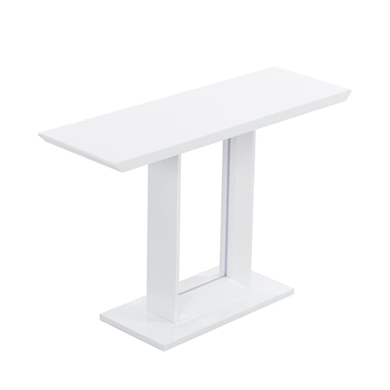 Atlantis High Gloss Console Table In White With LED Lighting