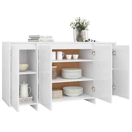 Atoka Wooden Sideboard With 4 Doors In White_4