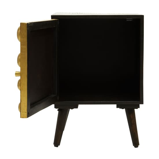 Atria Wooden Bedside Cabinet With 1 Door In Black And Gold_3