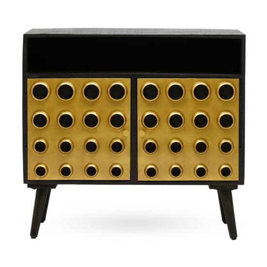 Atria Wooden Sideboard With 2 Doors In Black And Gold_2