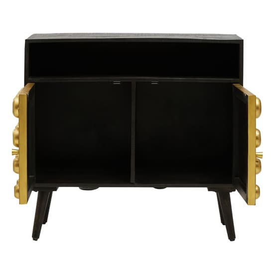 Atria Wooden Sideboard With 2 Doors In Black And Gold_3