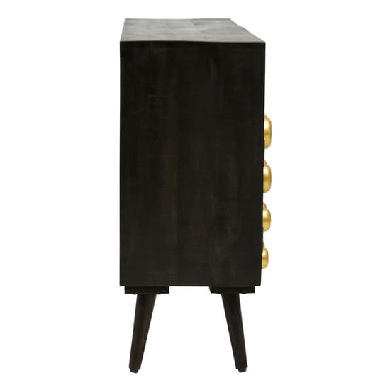 Atria Wooden Sideboard With 3 Doors In Black And Gold_4