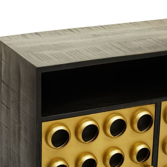Atria Wooden Sideboard With 3 Doors In Black And Gold_5