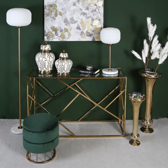 Attica Clear Glass Console Table With Gold Stainless Steel Base_6