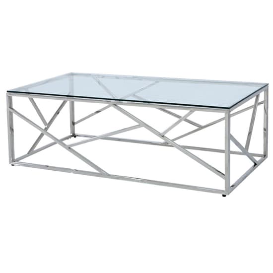 Attica Glass Coffee Table With Chrome Stainless Steel Base Furniture