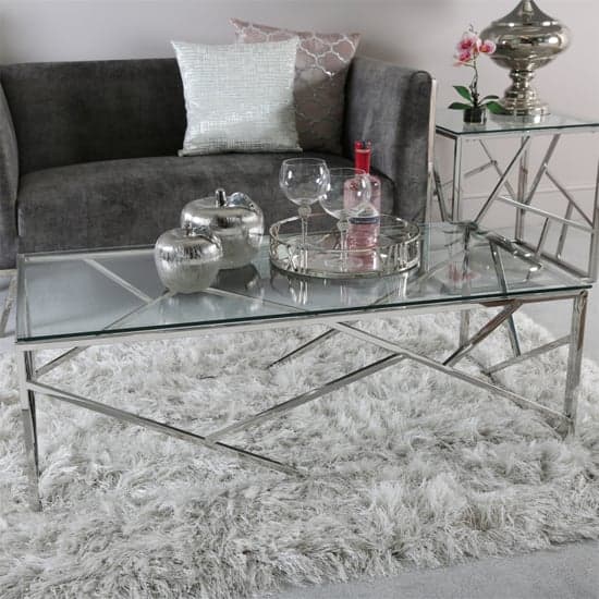 Attica Glass Coffee Table With Chrome Stainless Steel Base_1