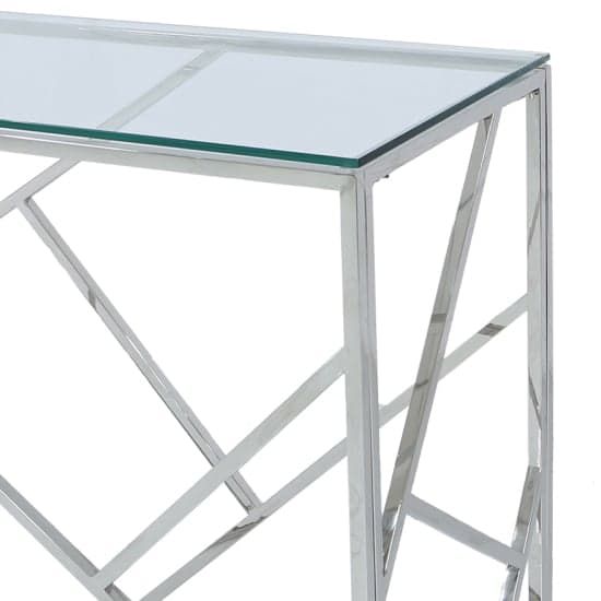 Attica Glass Console Table With Chrome Stainless Steel Base_2