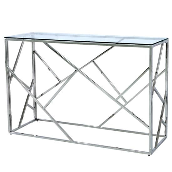 Attica Glass Console Table With Chrome Stainless Steel Base Furniture