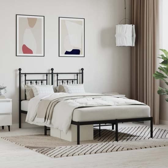 Attica Metal Double Bed With Headboard In Black_1