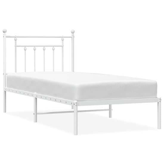 Attica Metal Single Bed With Headboard In White_2