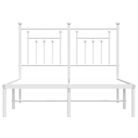 Attica Metal Small Double Bed With Headboard In White_5