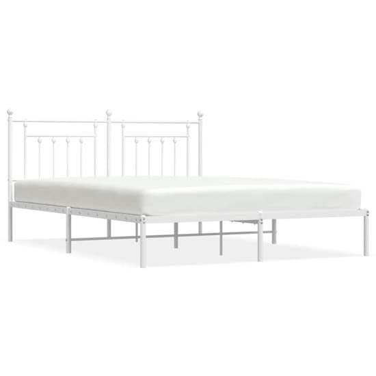 Attica Metal Super King Size Bed With Headboard In White_2