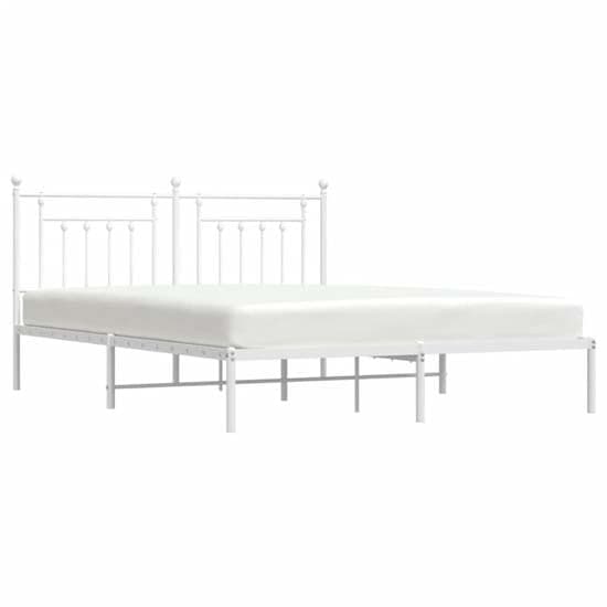 Attica Metal Super King Size Bed With Headboard In White_3