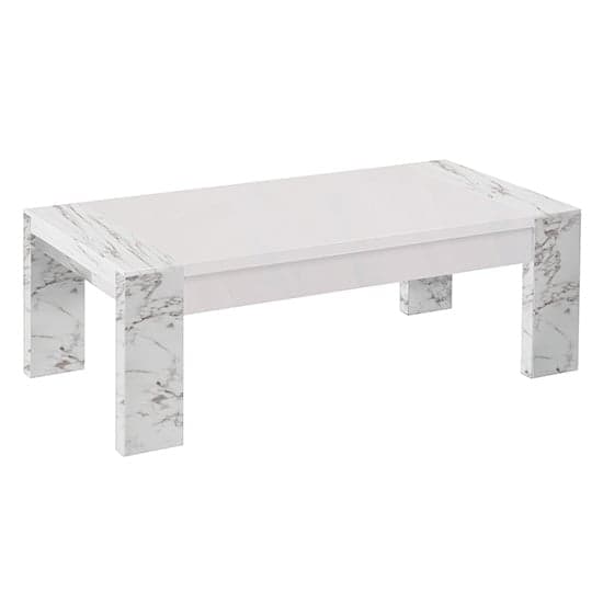 Attoria Wooden Coffee Table In White Marble Effect_2
