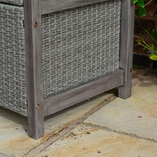 Auchinleck Outdoor Wooden Storage Seating Bench In Grey Wash_8