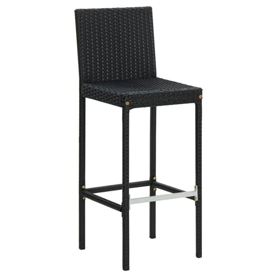 Audriana Set Of 4 Poly Rattan Bar Chairs With Cushions In Black_2