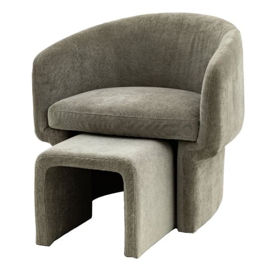 Augusta Fabric Armchair With Foot Stools In Grey_1
