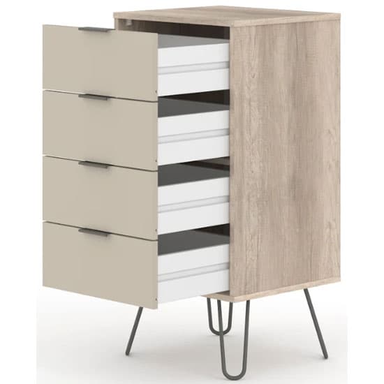 Avoch Narrow Chest Of Drawers In Driftwood With 4 Drawers_3
