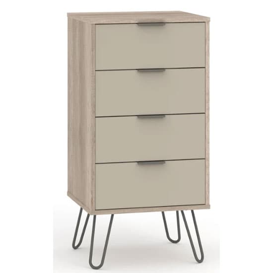 Avoch Narrow Chest Of Drawers In Driftwood With 4 Drawers_1