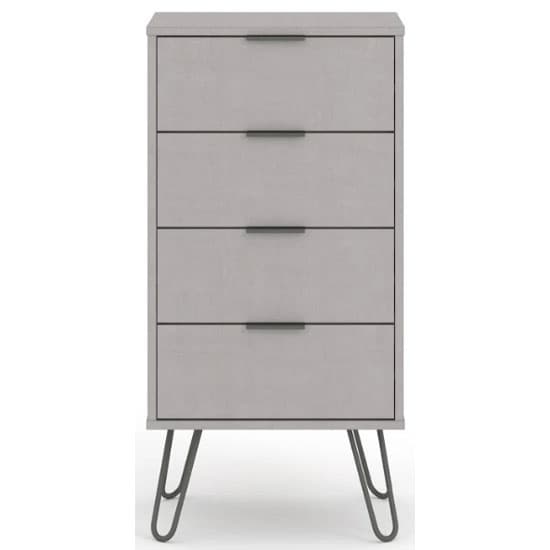 Avoch Narrow Chest Of Drawers In Grey With 4 Drawers_2