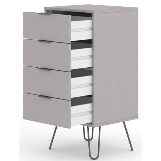 Avoch Narrow Chest Of Drawers In Grey With 4 Drawers_3