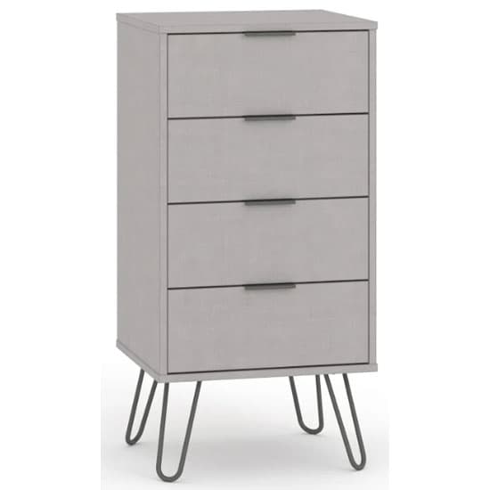 Avoch Narrow Chest Of Drawers In Grey With 4 Drawers_1