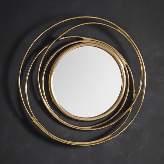 Augusta Round Aluminium Wall Mirror In Satin Gold_1