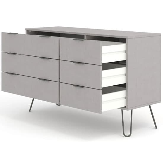Avoch Wooden Chest Of Drawers In Grey With 6 Drawers_3
