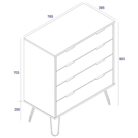 Avoch Wooden Chest Of Drawers In White With 4 Drawers_4