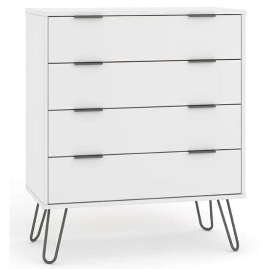 Avoch Wooden Chest Of Drawers In White With 4 Drawers_1