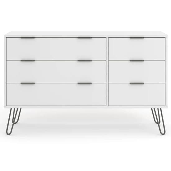Avoch Wooden Chest Of Drawers In White With 6 Drawers_2