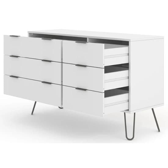 Avoch Wooden Chest Of Drawers In White With 6 Drawers_3